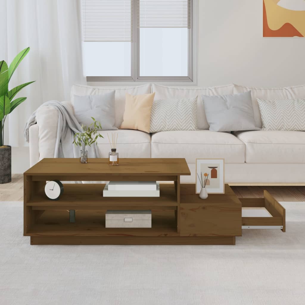 Couchtisch 120x50x40,5 cm Massivholz Kiefer
