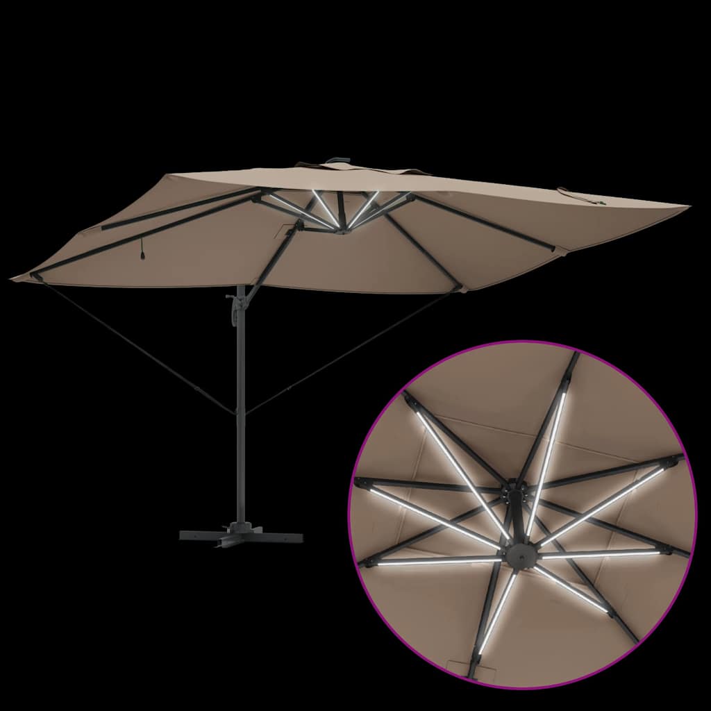 Sonnenschirm Sand 352 x 251 x 265 cm Polyester und Aluminium