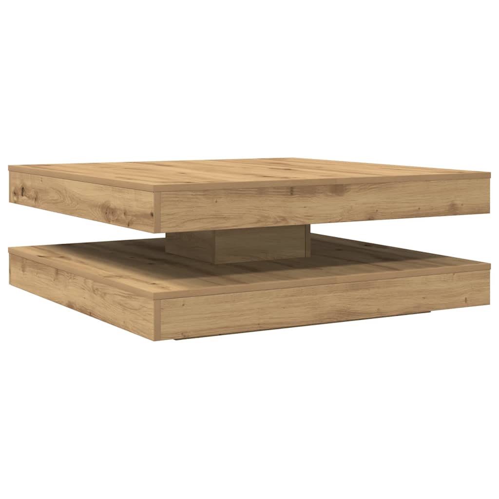 Couchtisch 360-Grad Drehbar Weiß 90x90x34,5 cm