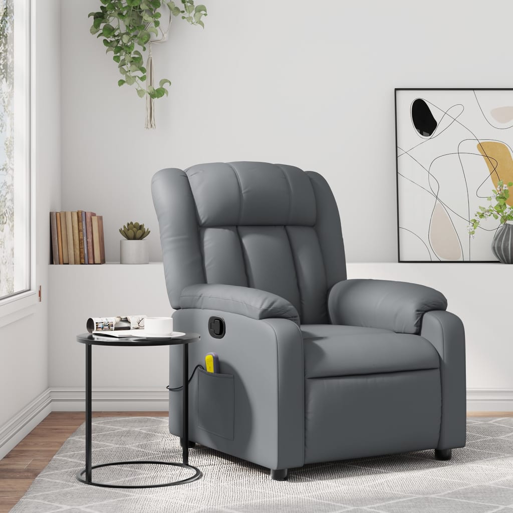 Massage-Relaxsessel, Kunstleder, Schwarz