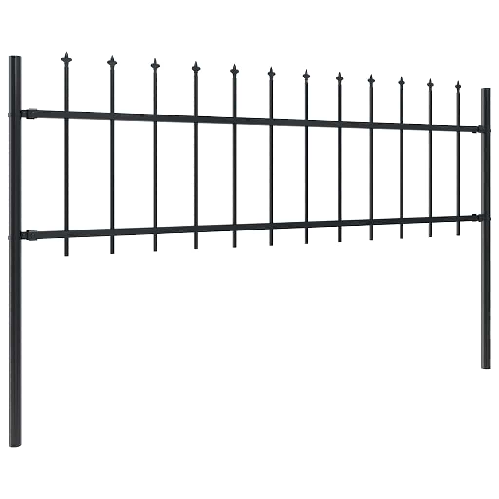 Gartenzaun Woerden mit Speerspitze Stahl 181 x 60 cm Schwarz