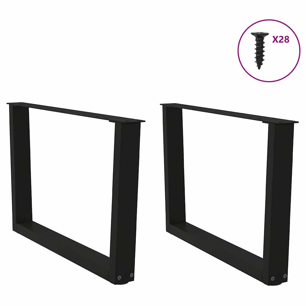 Couchtischbeine V-Form 2 Stück Schwarz 30x(30-31,3) cm Stahl