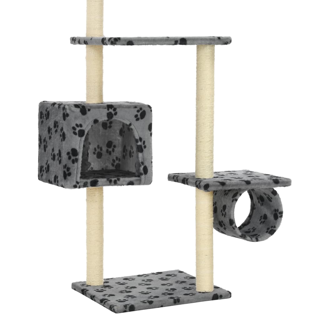 Katzenbaum mit Sisal-Kratzsäulen 260 cm Grau