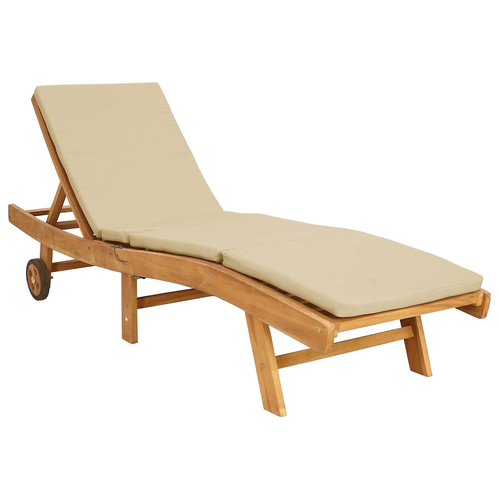 Sonnenliege Braun Massivholz Teak