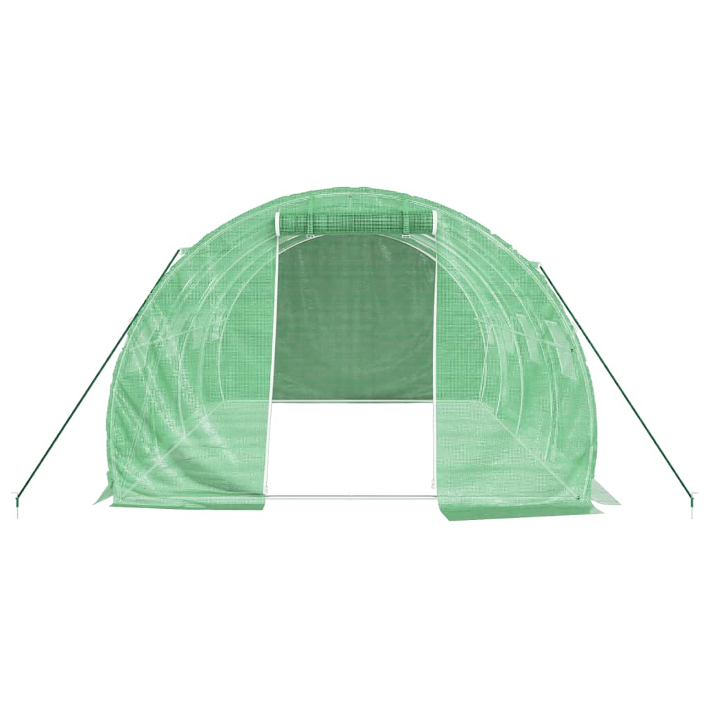 Gewächshaus mit Stahlrahmen Grün 48 m² 16x3x2 m