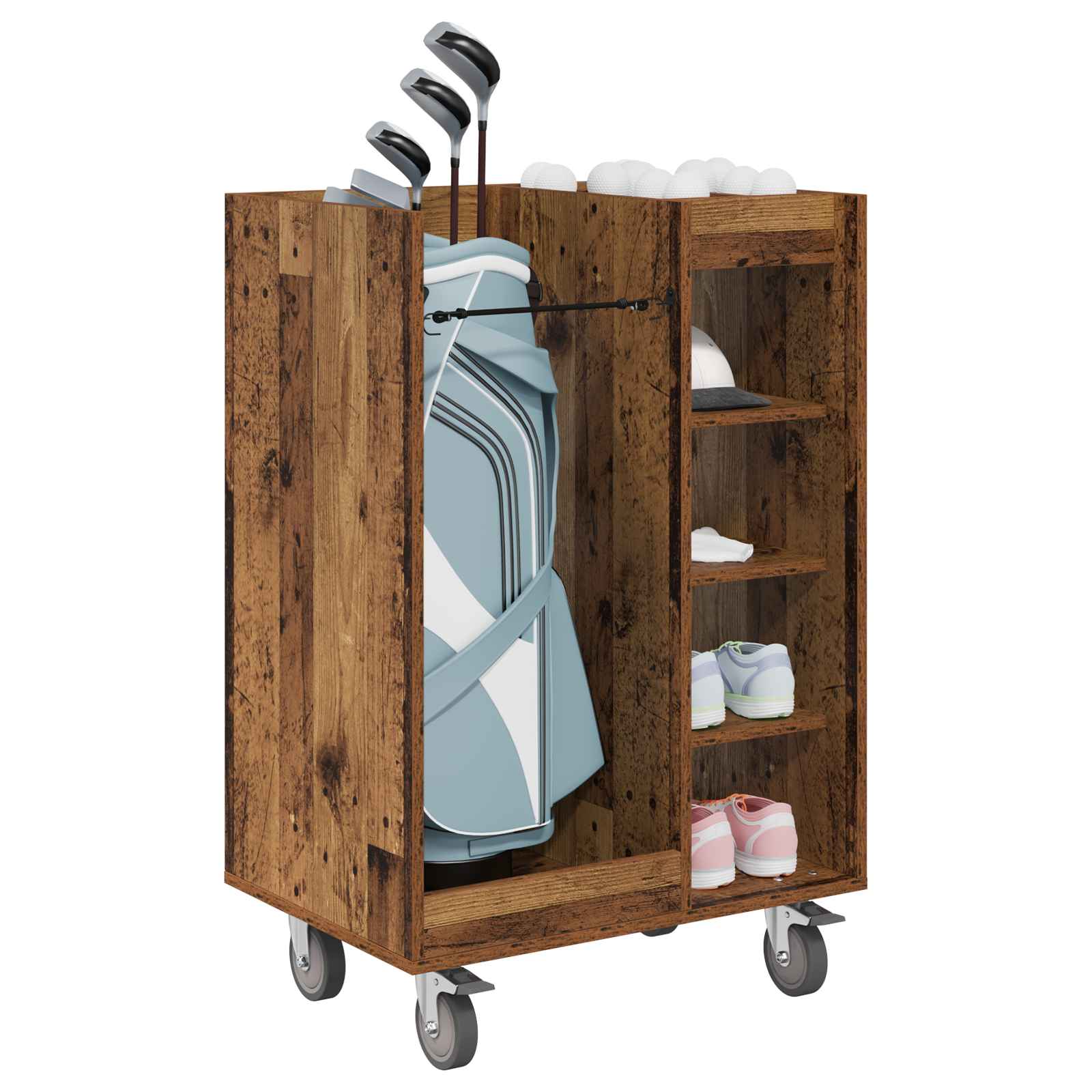 Golf Schrank Mit Rad Uni Weiß 65 x 45 x 98 cm