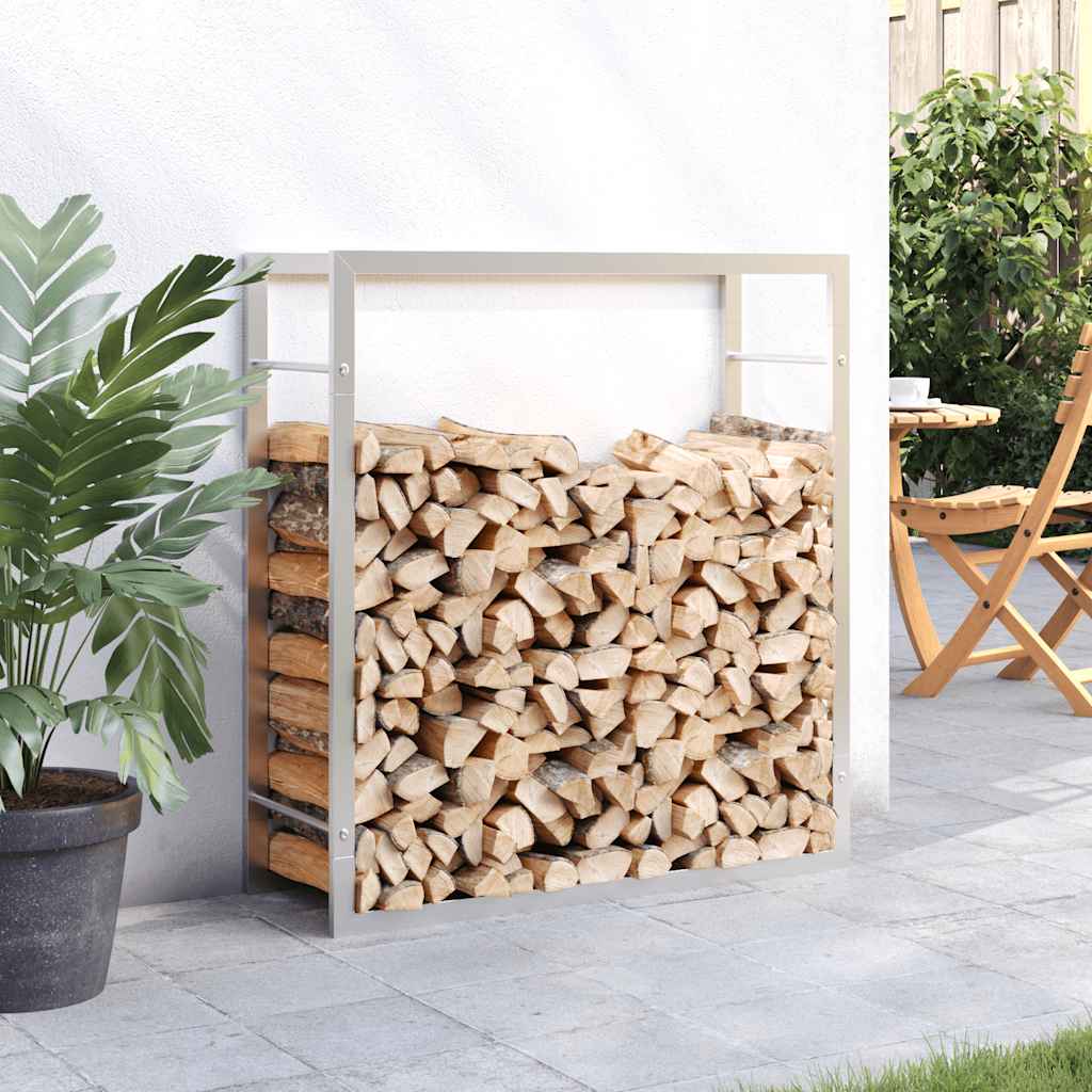 Brennholzregal 50x28x94 cm Edelstahl