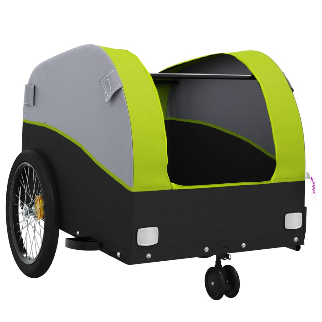 Fahrradanhänger Schwarz und Orange 30 kg Eisen