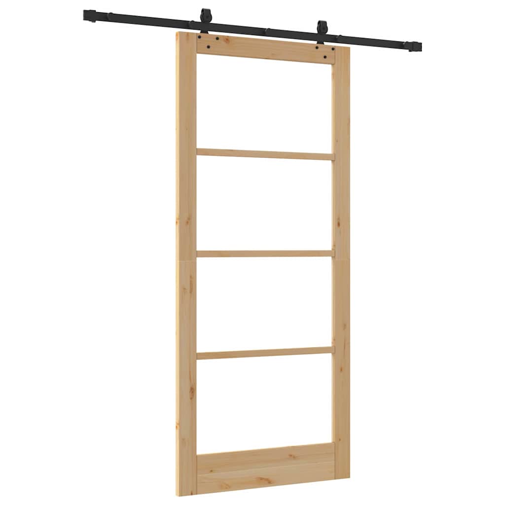 Schiebetür ORKDAL Natürlich und Schwarz 61 x 198,5 cm