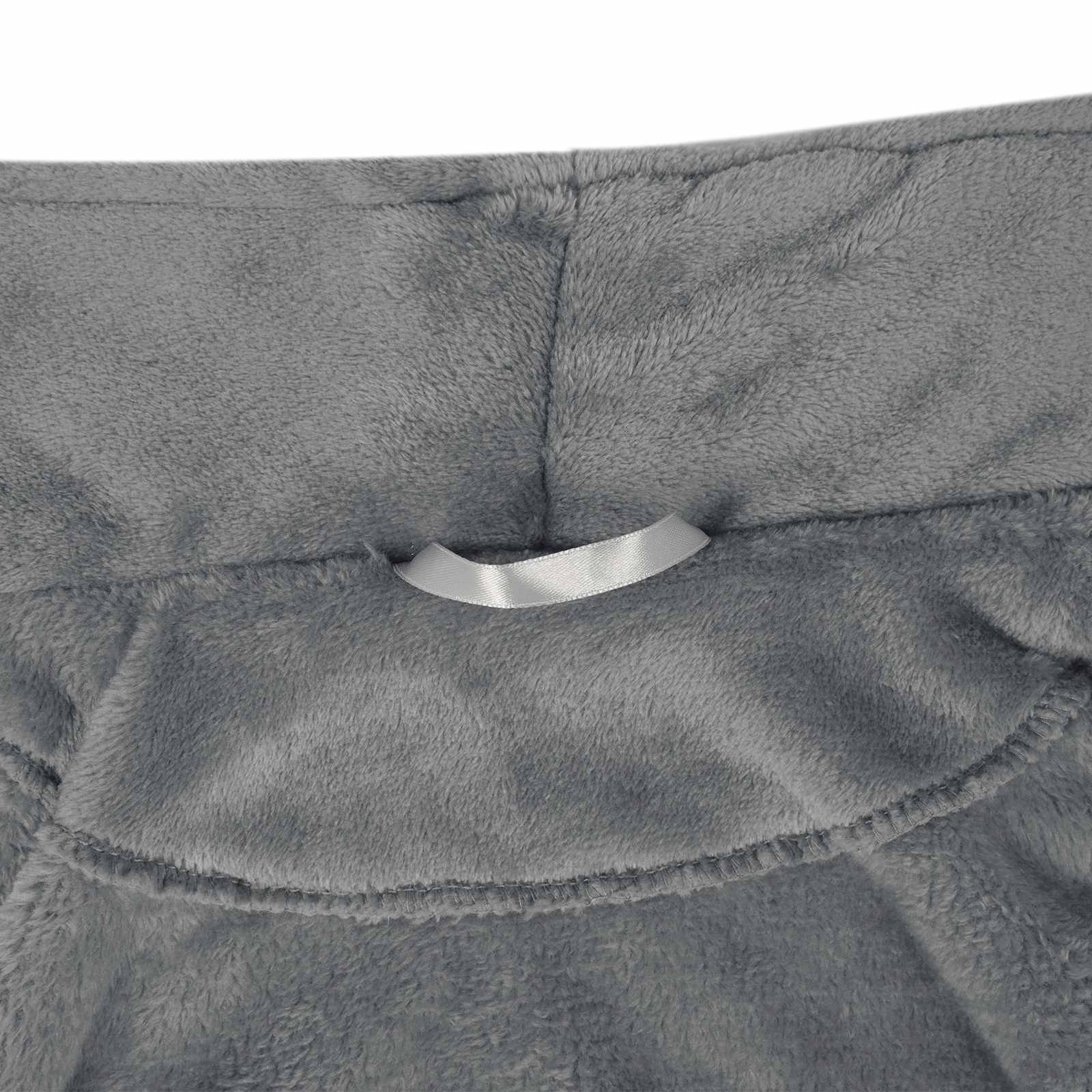 Bademantel ohne Kapuze Beige S Flanell