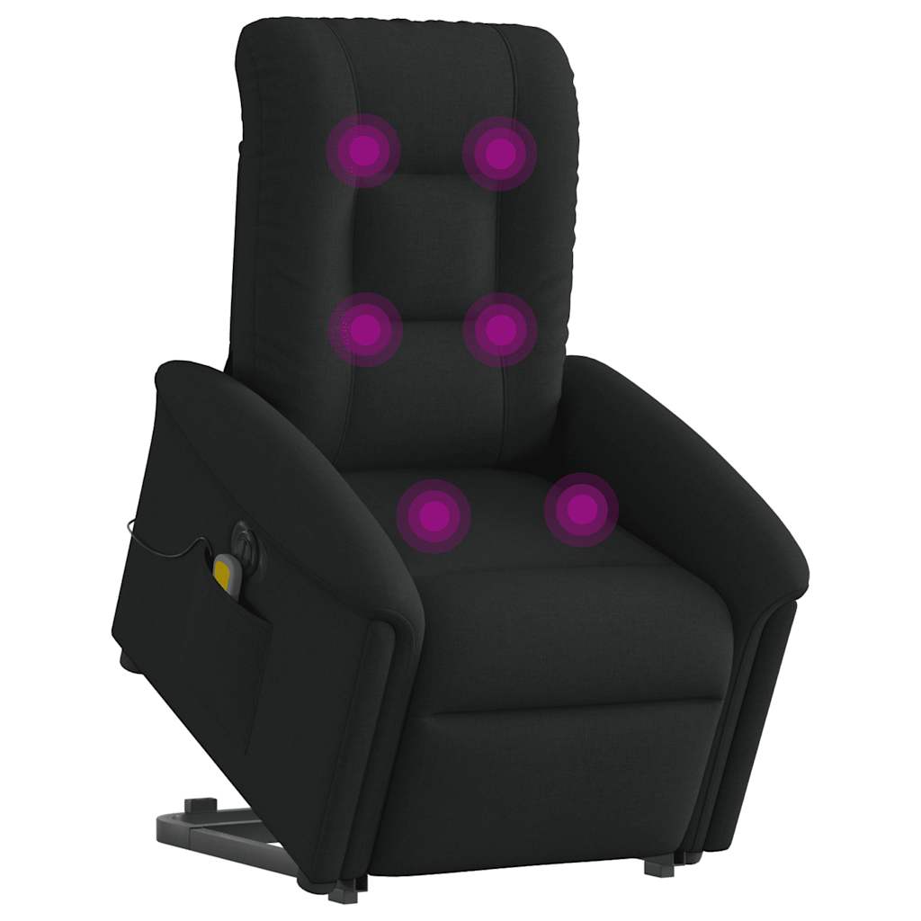 Massagesessel mit Aufstehhilfe Hellgrau Stoff