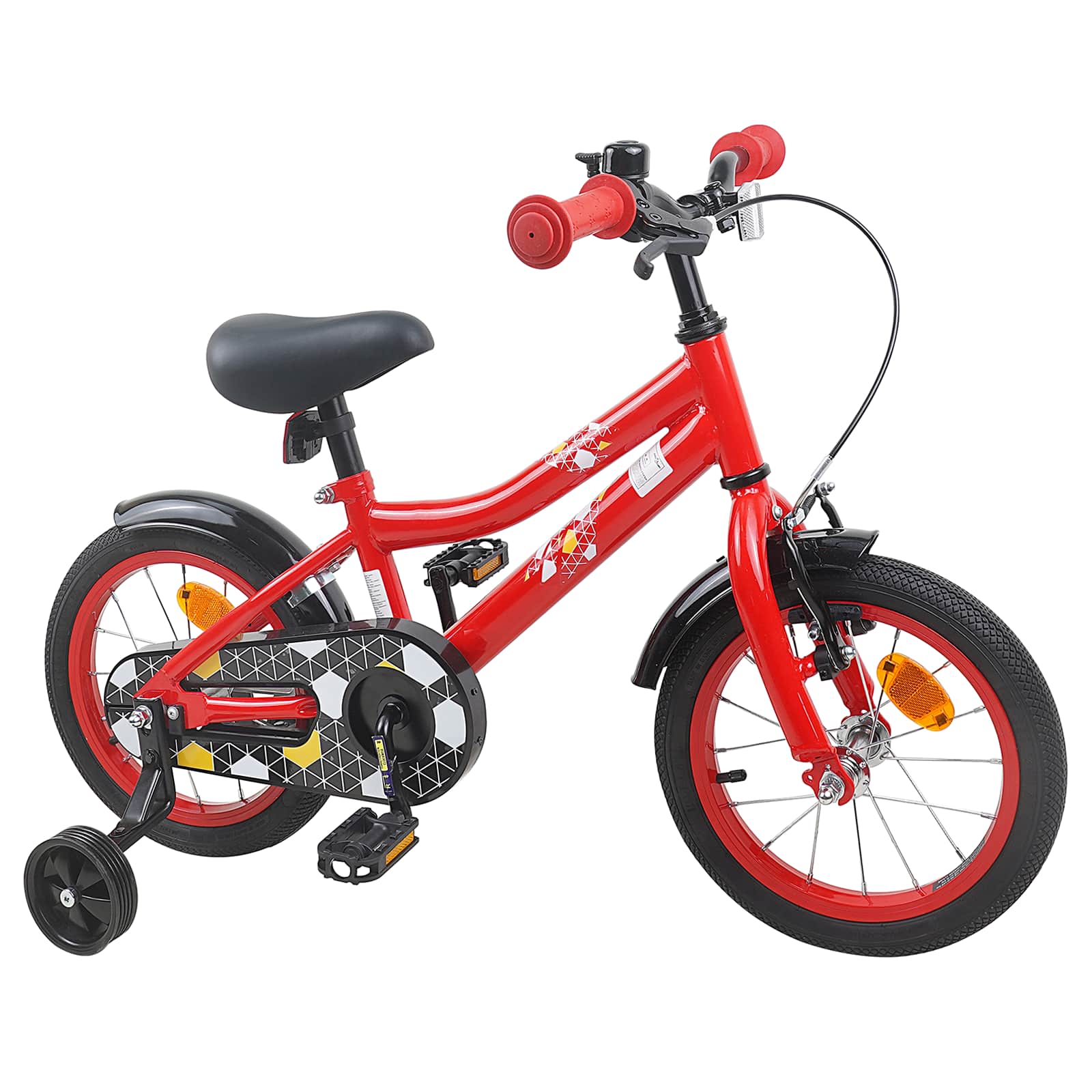 Kinderfahrrad 12 Zoll für 2-4 Jahre alt Schwarz