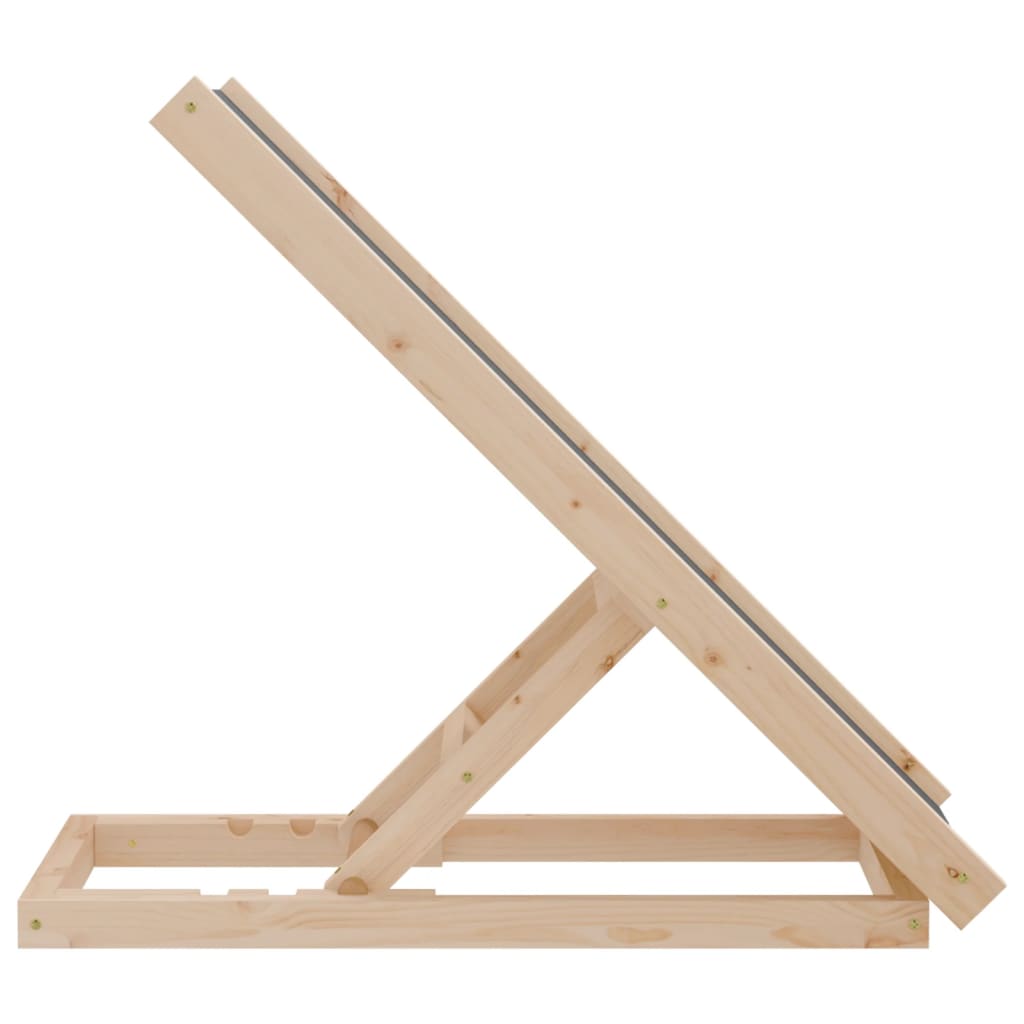 Hunderampe Grau 100x40 cm Massivholz Tanne