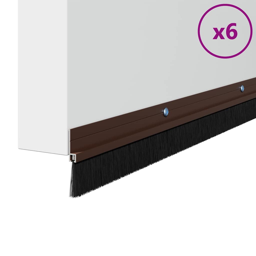 Aufsteck Türbürstendichtungen 2 pcs Braun 100 cm