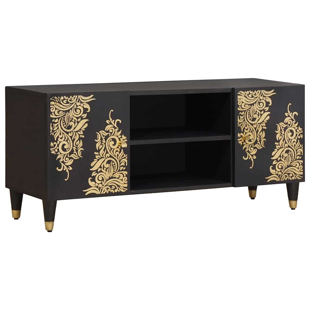 TV-Schränk mit Tür Honigbraun 105 x 33 x 46 cm Massivholz Mango