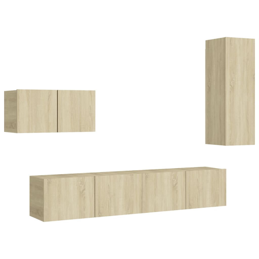 4-tlg. TV-Schrank-Set Weiß Holzwerkstoff