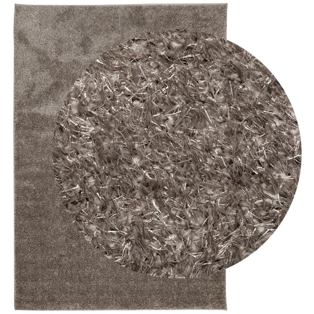 Teppich ISTAN Hochflor Glänzend Anthrazit 100x200 cm