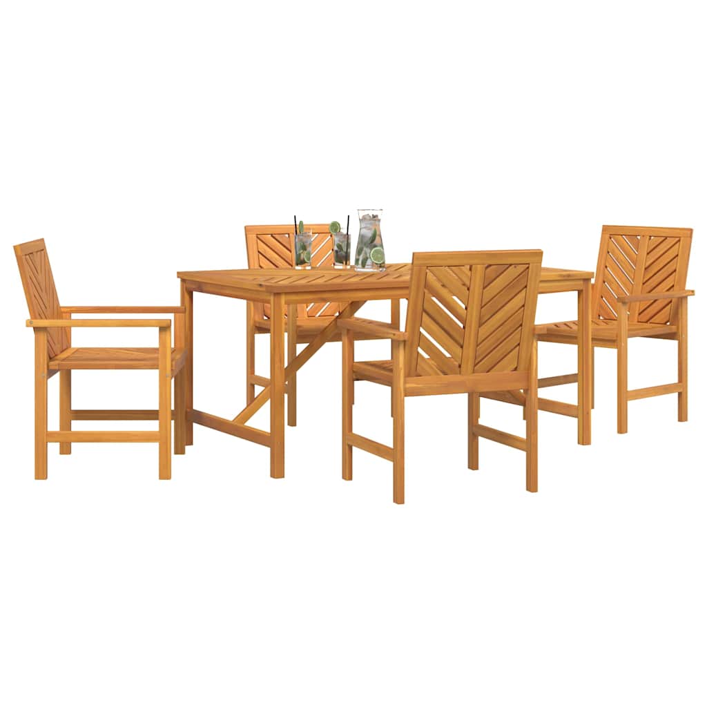 Garten Essgruppe 3 Stk. Braun Massivholz Akazie