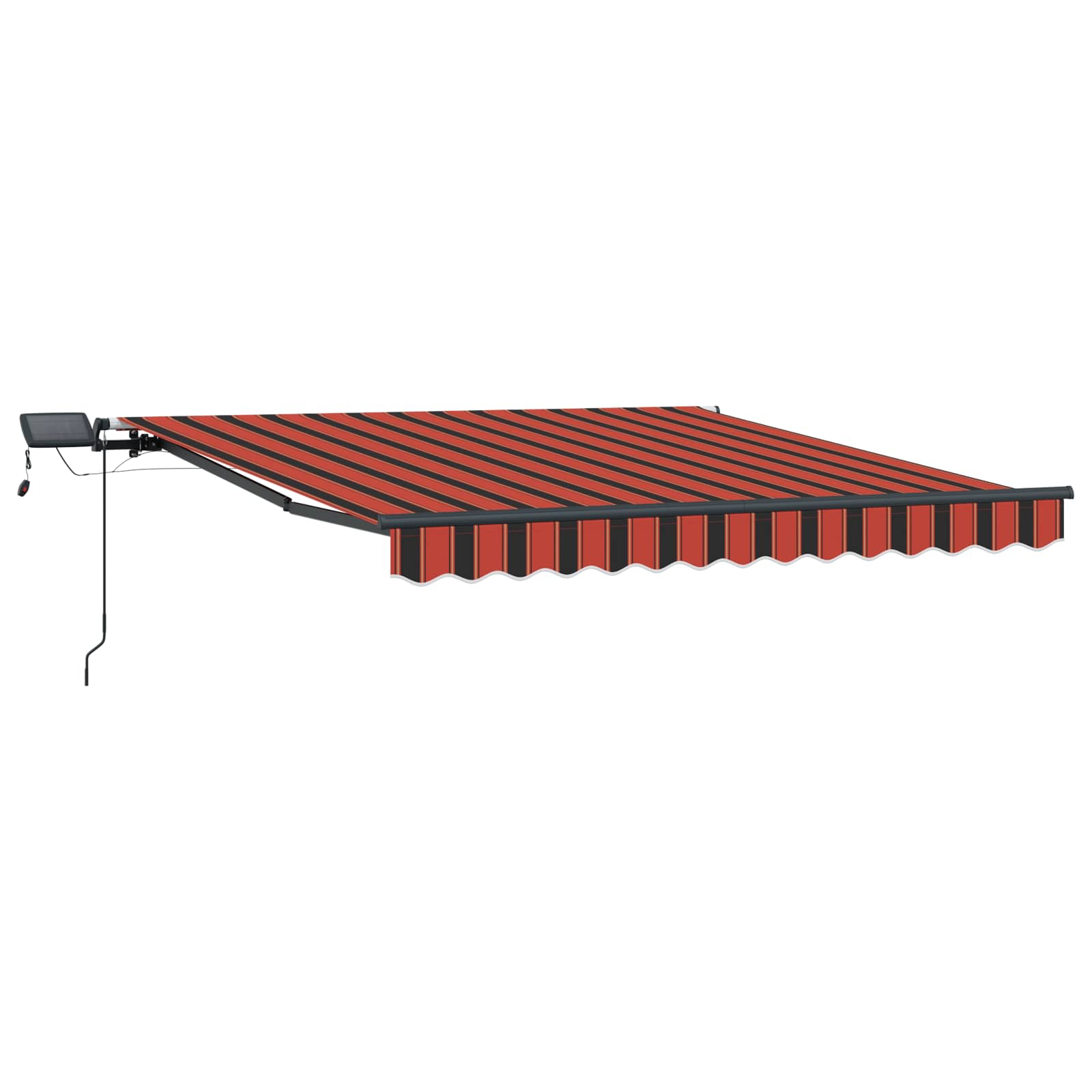 Markise Manuell Einziehbar mit LED 300x250 cm Blau und Weiß