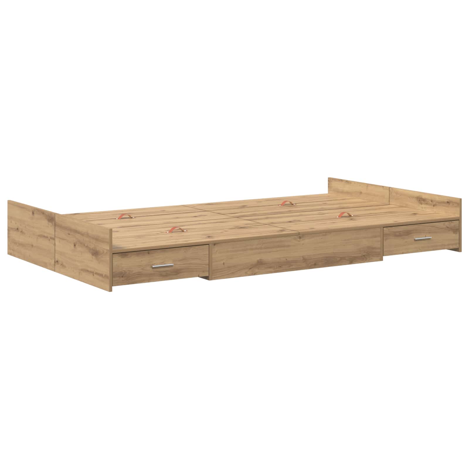 Aufbewahrungsbettgestell Weiß 200 x 200 cm Holzwerkstoff