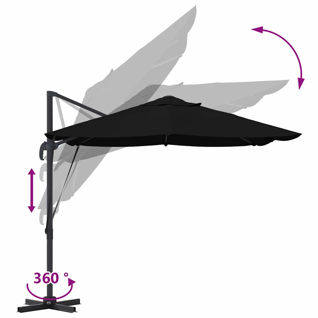 Sonnenschirm Sand 351 x 250 x 260 cm Polyester und Aluminium