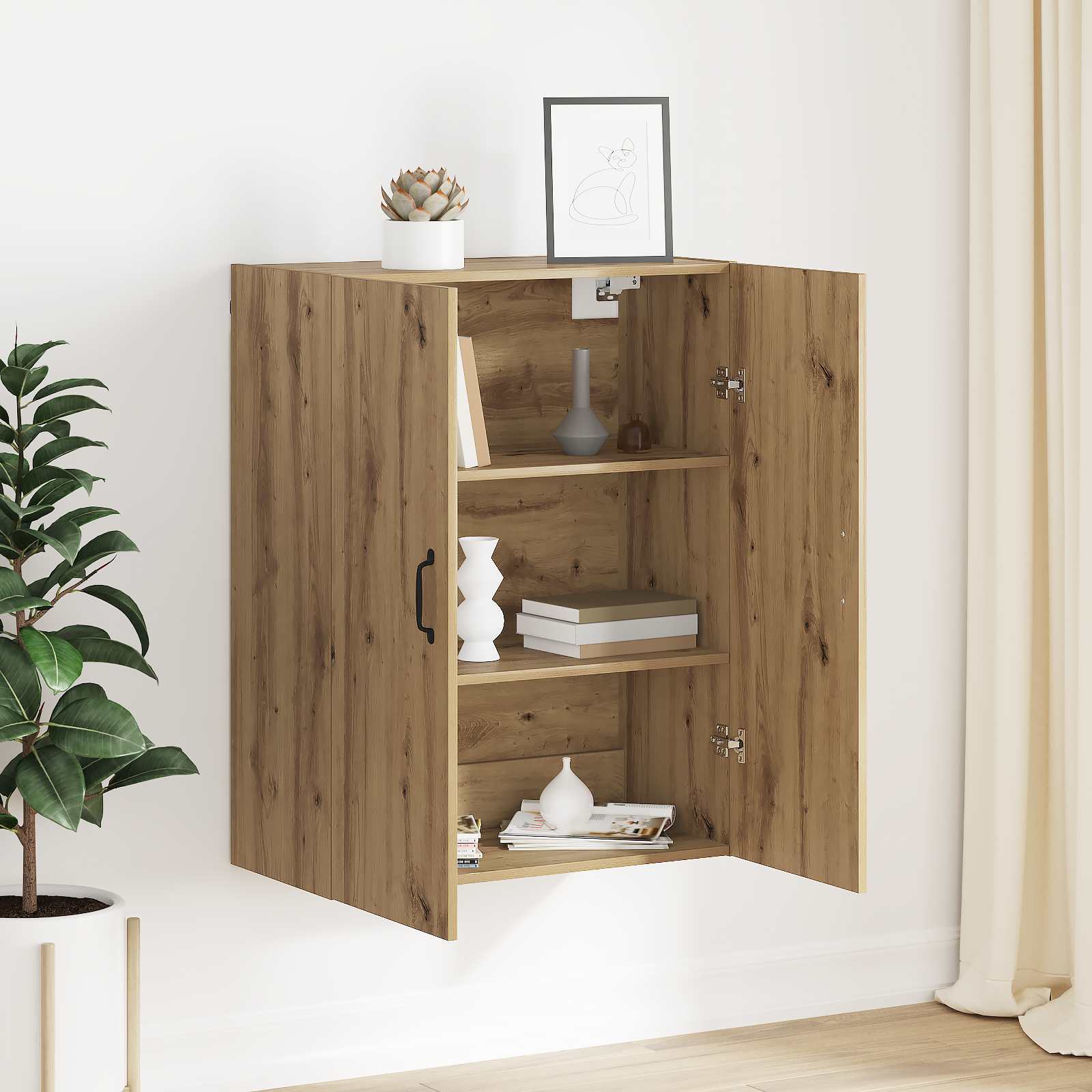 Hängeschrank Weiß 69,5x34x90 cm Holzwerkstoff