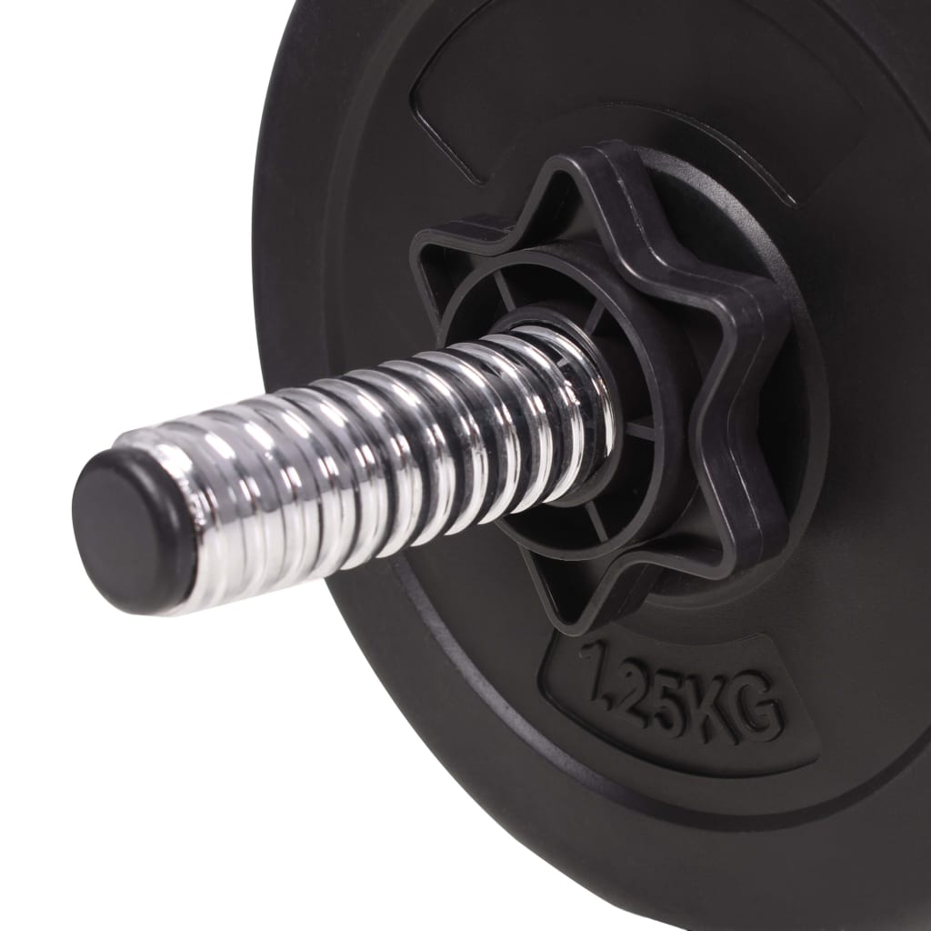 Hantelbank mit Ablage, Langhantel und Kurzhantel-Set 90 kg