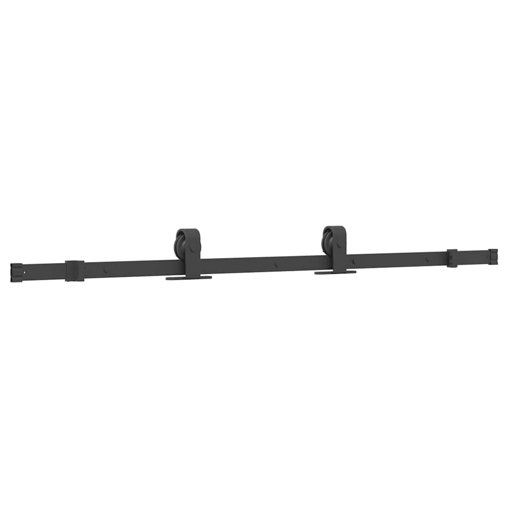 Schiebetürbeschlag-Set 183 cm Stahl Schwarz