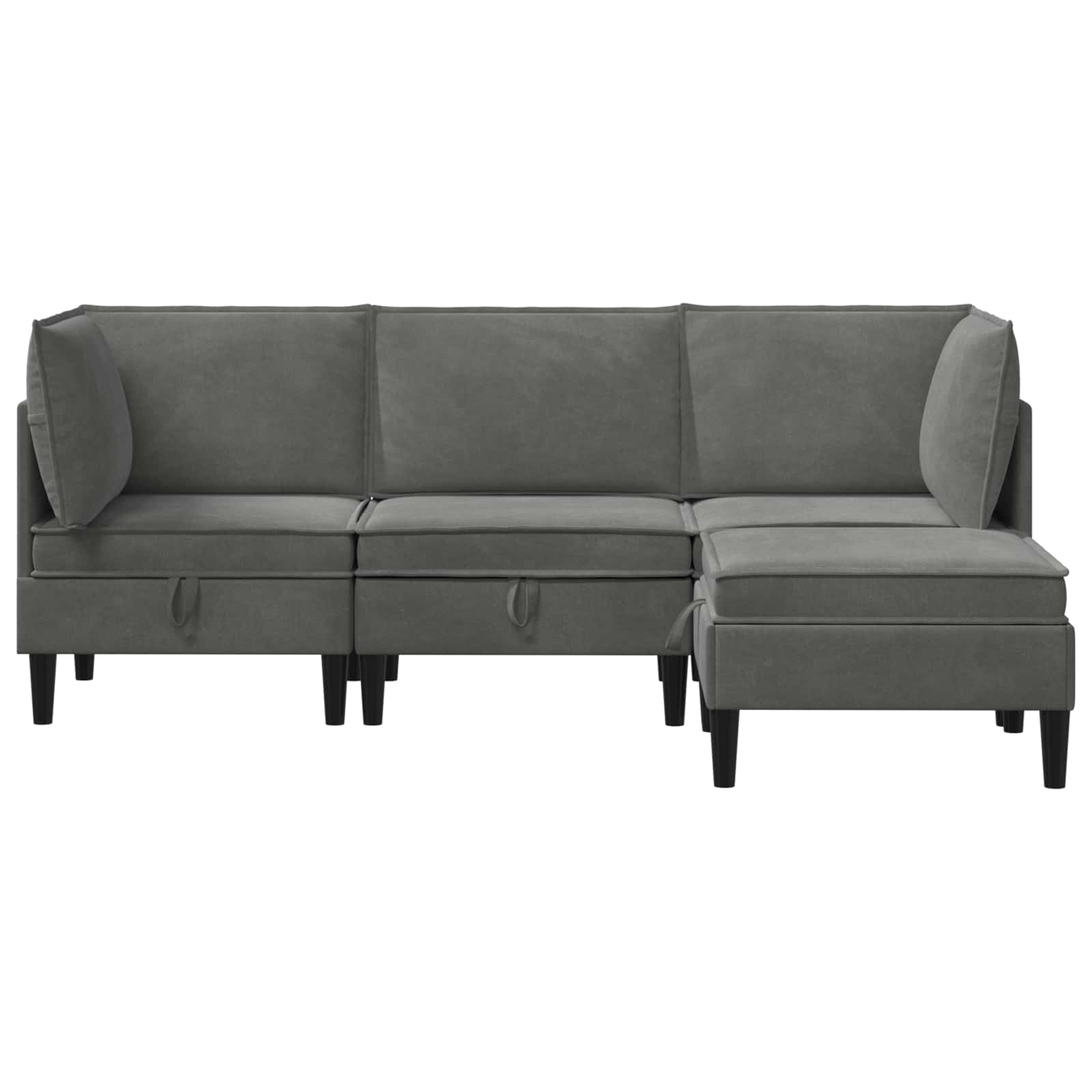 Wohnzimmergarnitur mit Kissen mit Speicher 3 pcs Hellgrau Samt