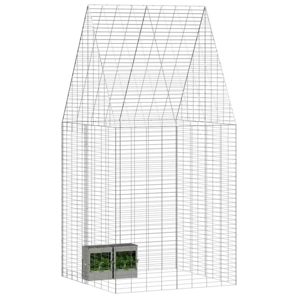 Hühnerkäfig 2 pcs Silber 600 x 100 x 210 cm Verzinkter Stahl
