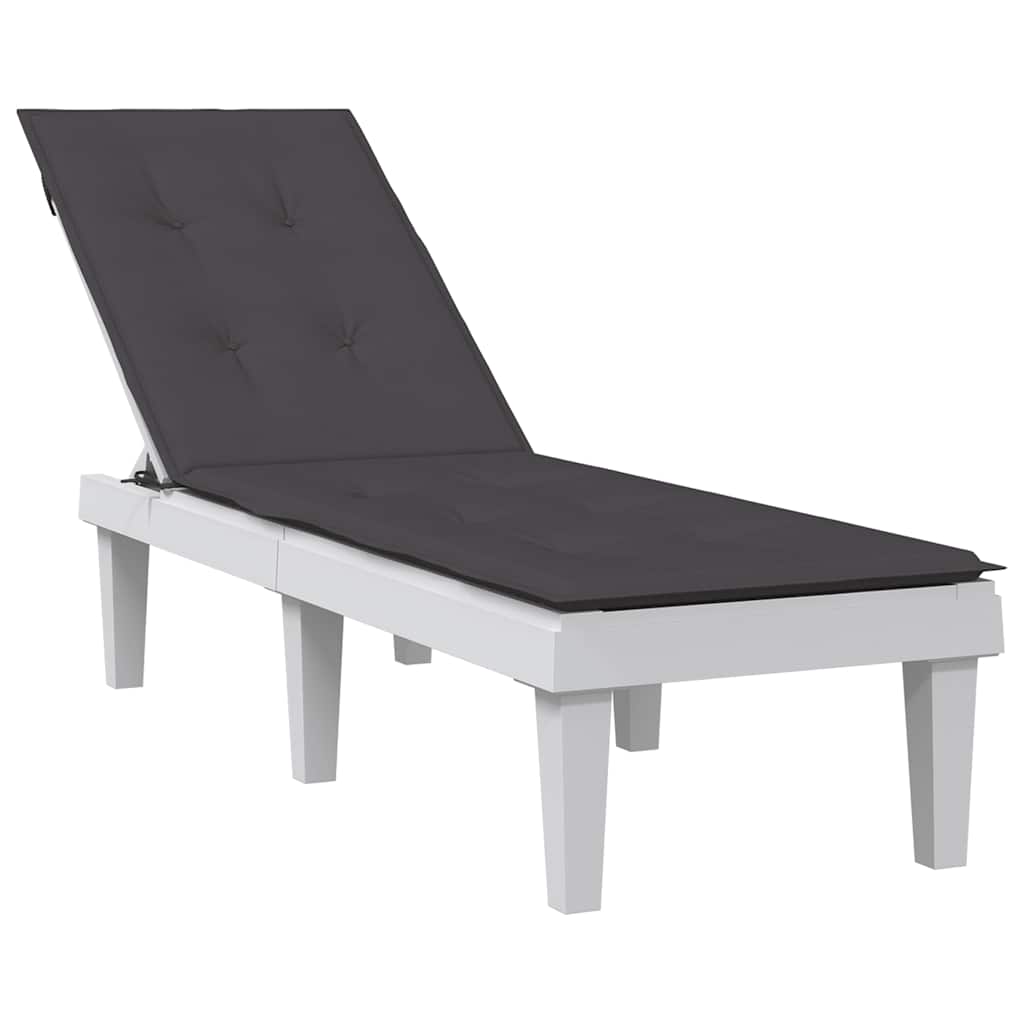 Liegestuhl-Auflage Melange Hellgrau (75+105) x 50 x 4 cm Stoff