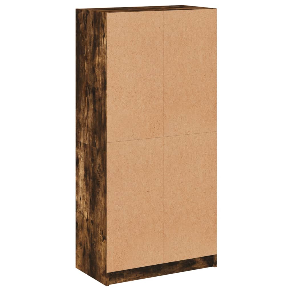 Bücherschrank mit Türen Weiß 136x37x142 cm Holzwerkstoff