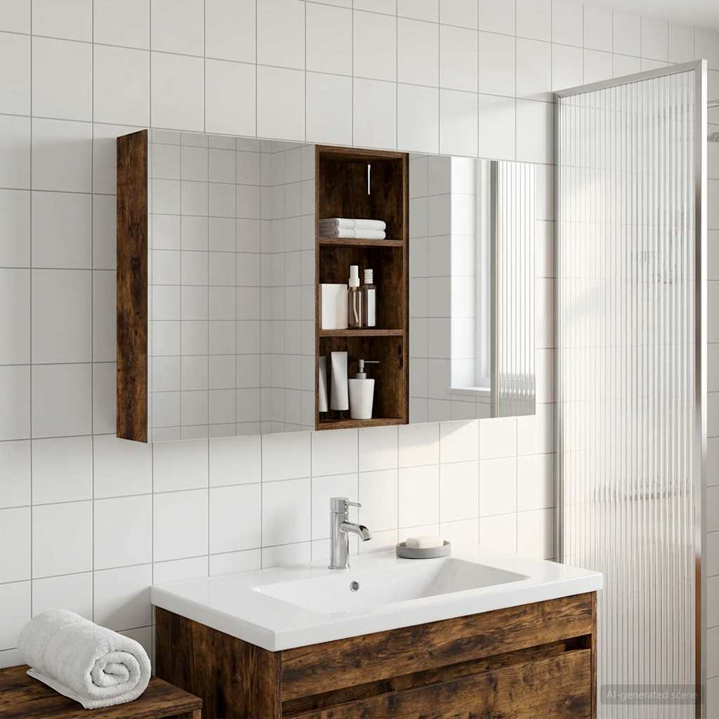 Badezimmerschrank-Set 3 pcs 80 x 10,5 x 50 cm Holzwerkstoff