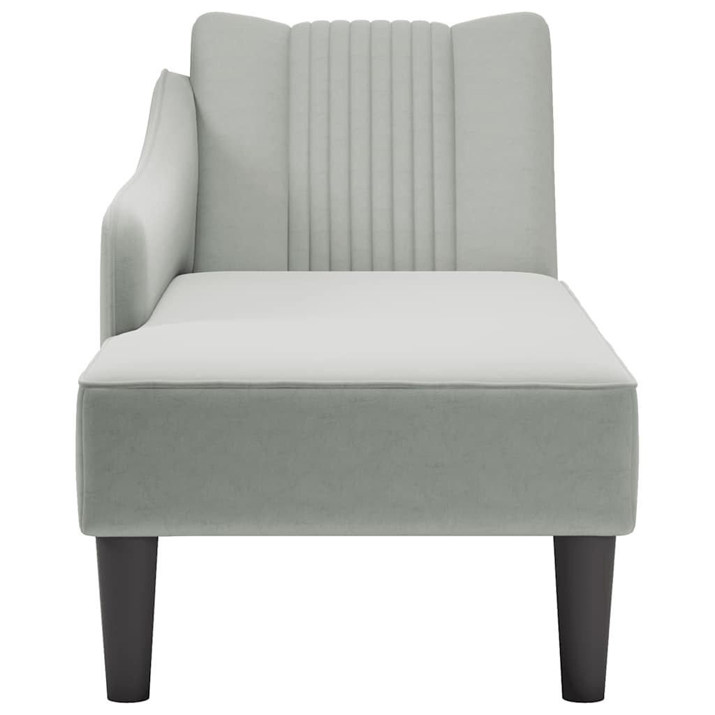Chaiselongue mit Rechter Armlehne Blau Samt