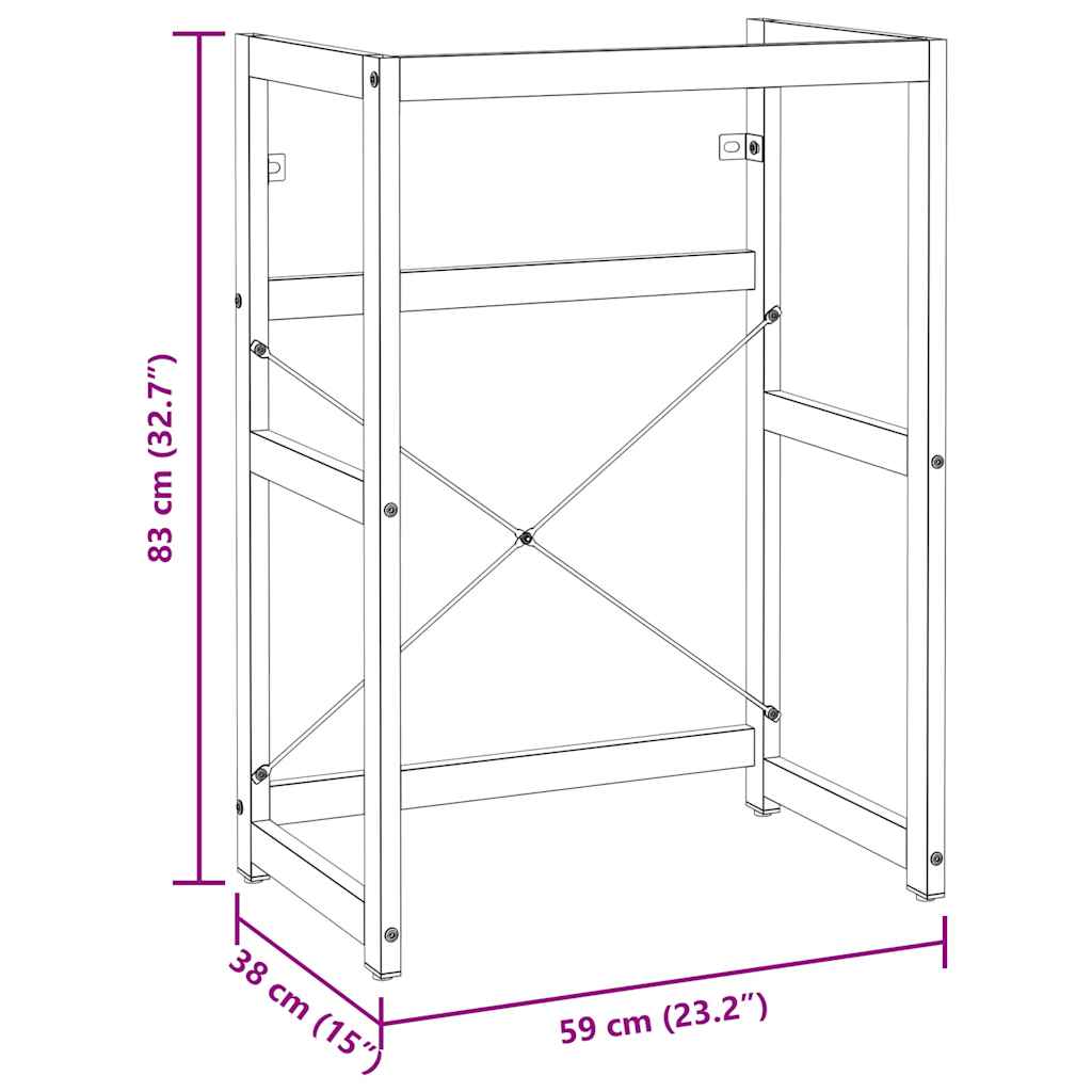 Badezimmer Waschtischgestell Weiß 40x38x83 cm Eisen