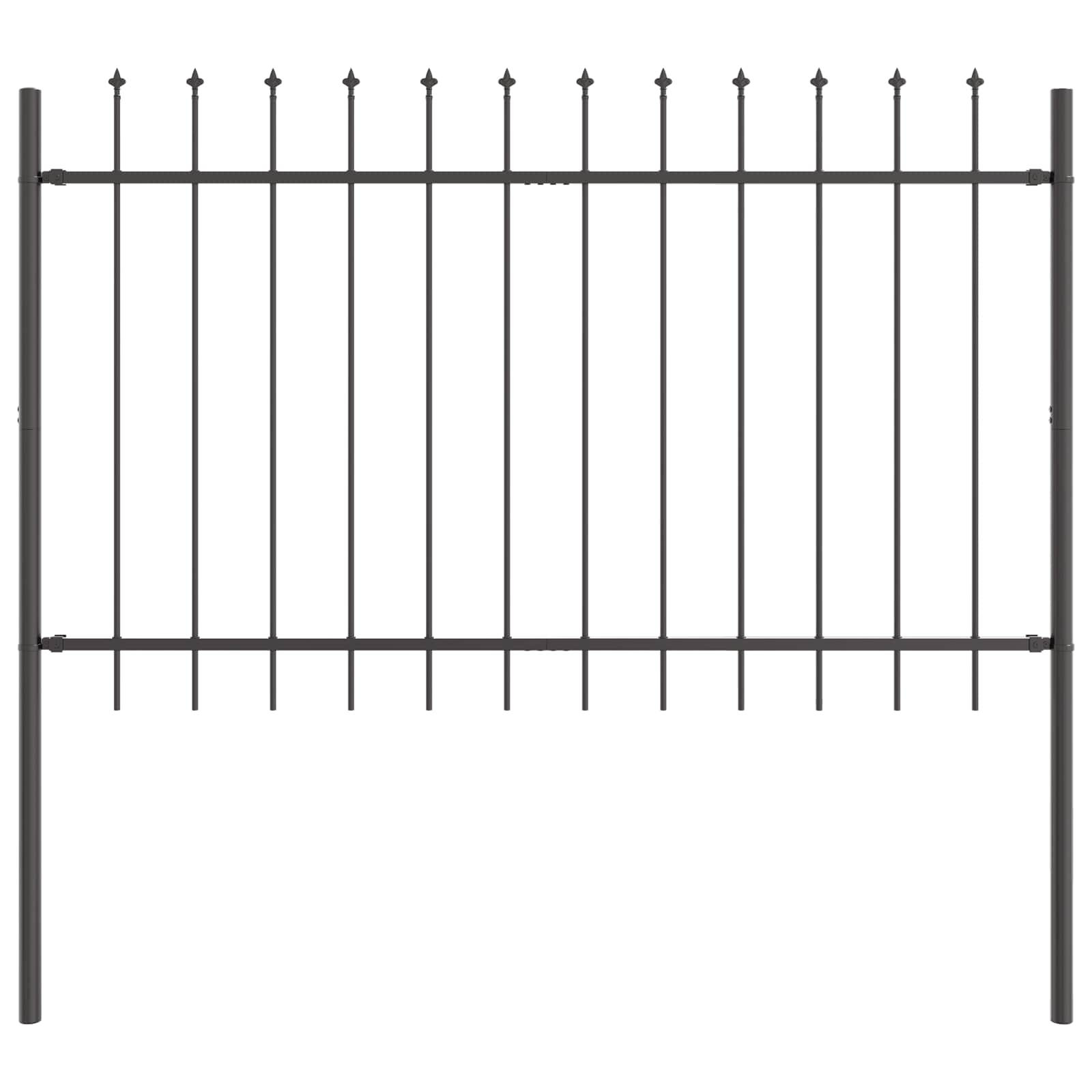 Gartenzaun Woerden mit Speerspitze Stahl 181 x 60 cm Schwarz
