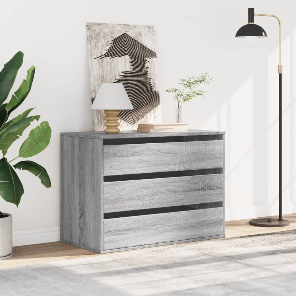 Schubladenschrank Schwarz Eichen-Optik 41 x 40 x 58 cm