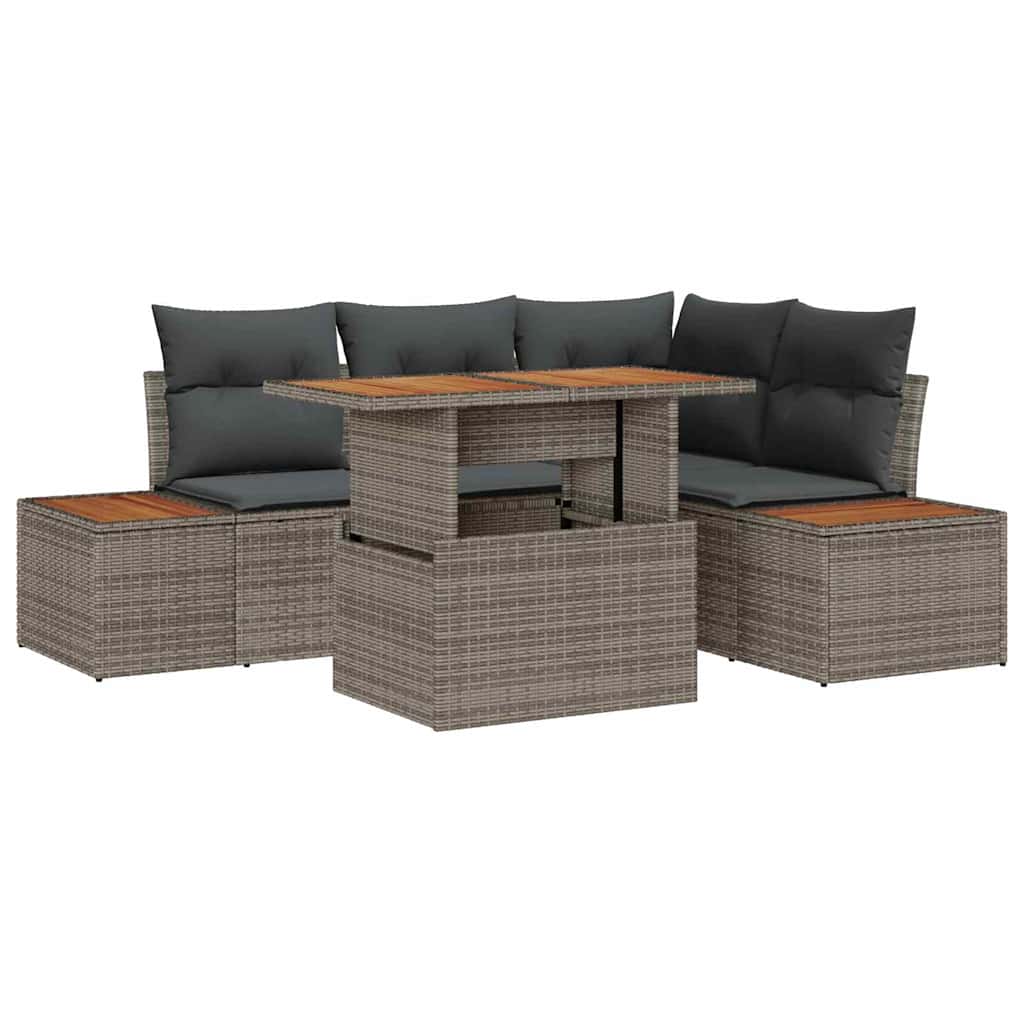Garten Essgruppe mit Kissen 5 pcs Schwarz und Beige