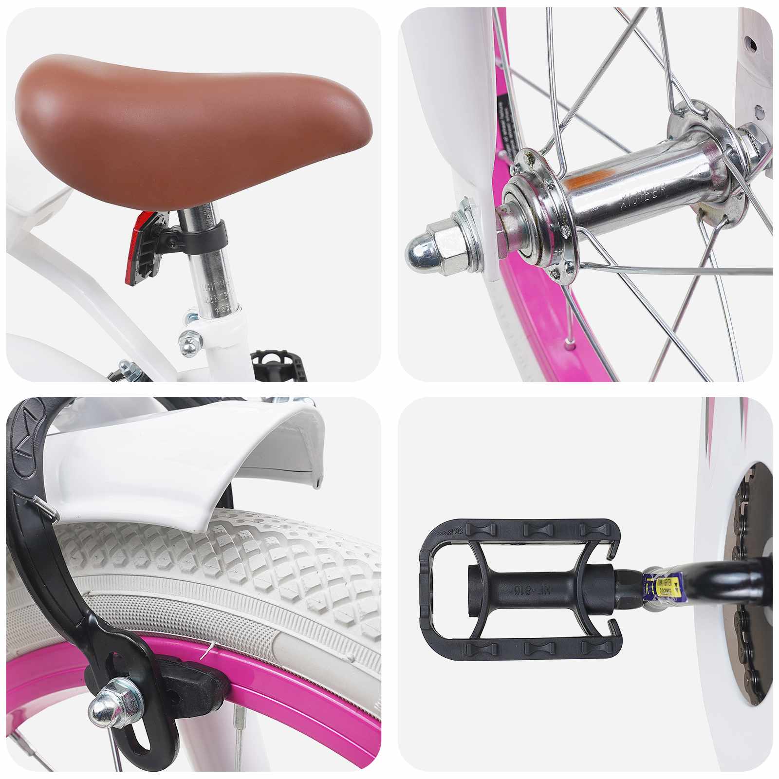 Kinderfahrrad 12 Zoll für 2-4 Jahre alt Hellrosa