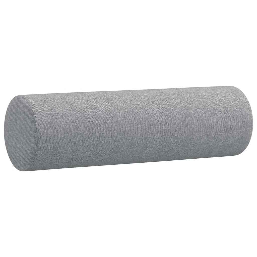 3-tlg. Sofagarnitur mit Kissen Braun Stoff