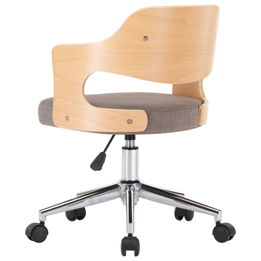 Drehbarer Bürostuhl Schwarz Bugholz und Kunstleder