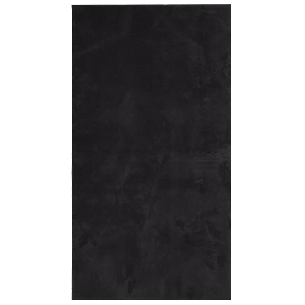 Teppich HUARTE Kurzflor Weich und Waschbar Anthrazit 60x110 cm