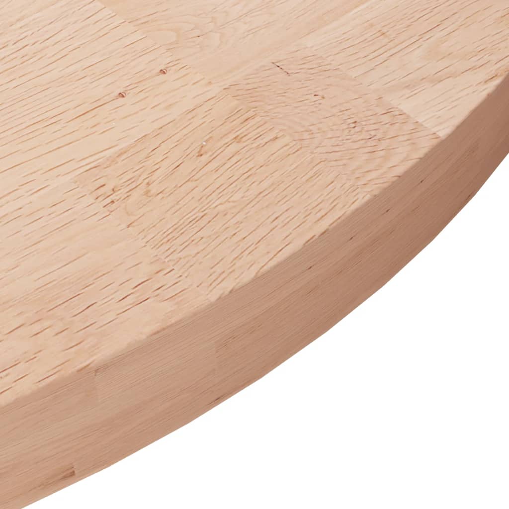 Runde Tischplatte Ø30x1,5 cm Unbehandeltes Massivholz Eiche