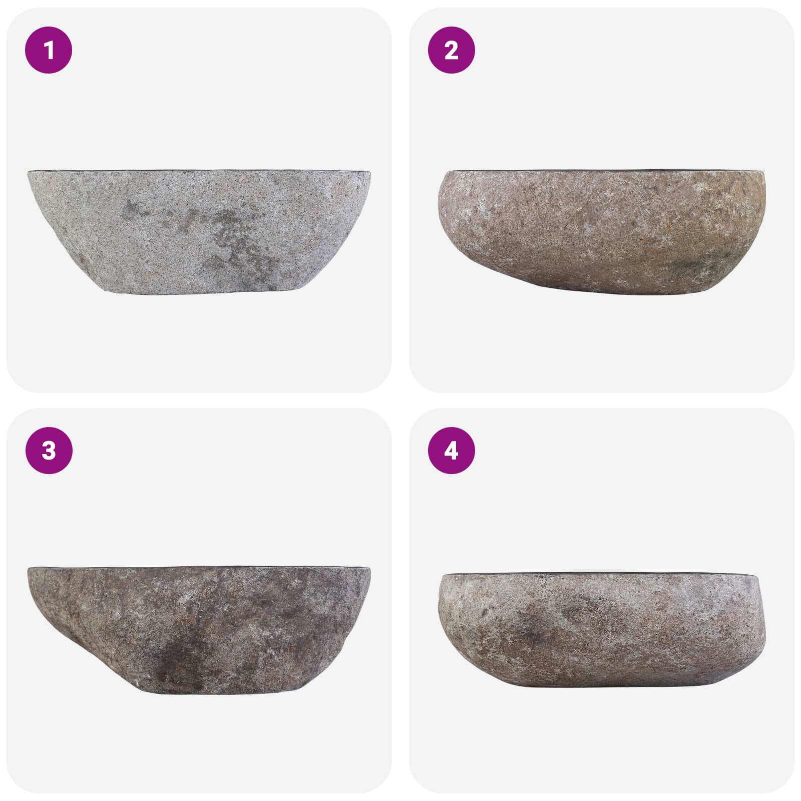 Waschbecken Flussstein Oval (37-46)x(29-36) cm