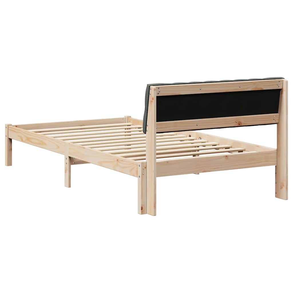 Bettgestell Braun und hellgrau 200 x 200 cm Massivholz Kiefer