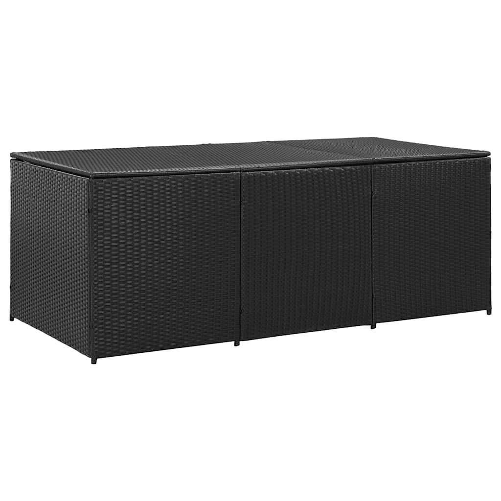 Gartentruhe Schwarz 283L Poly Rattan