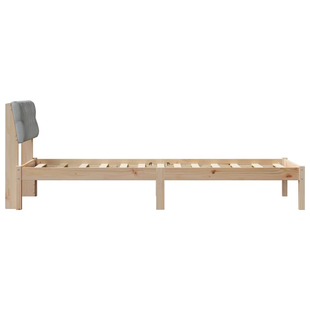 Bettgestell Braun und hellgrau 200 x 200 cm Massivholz Kiefer