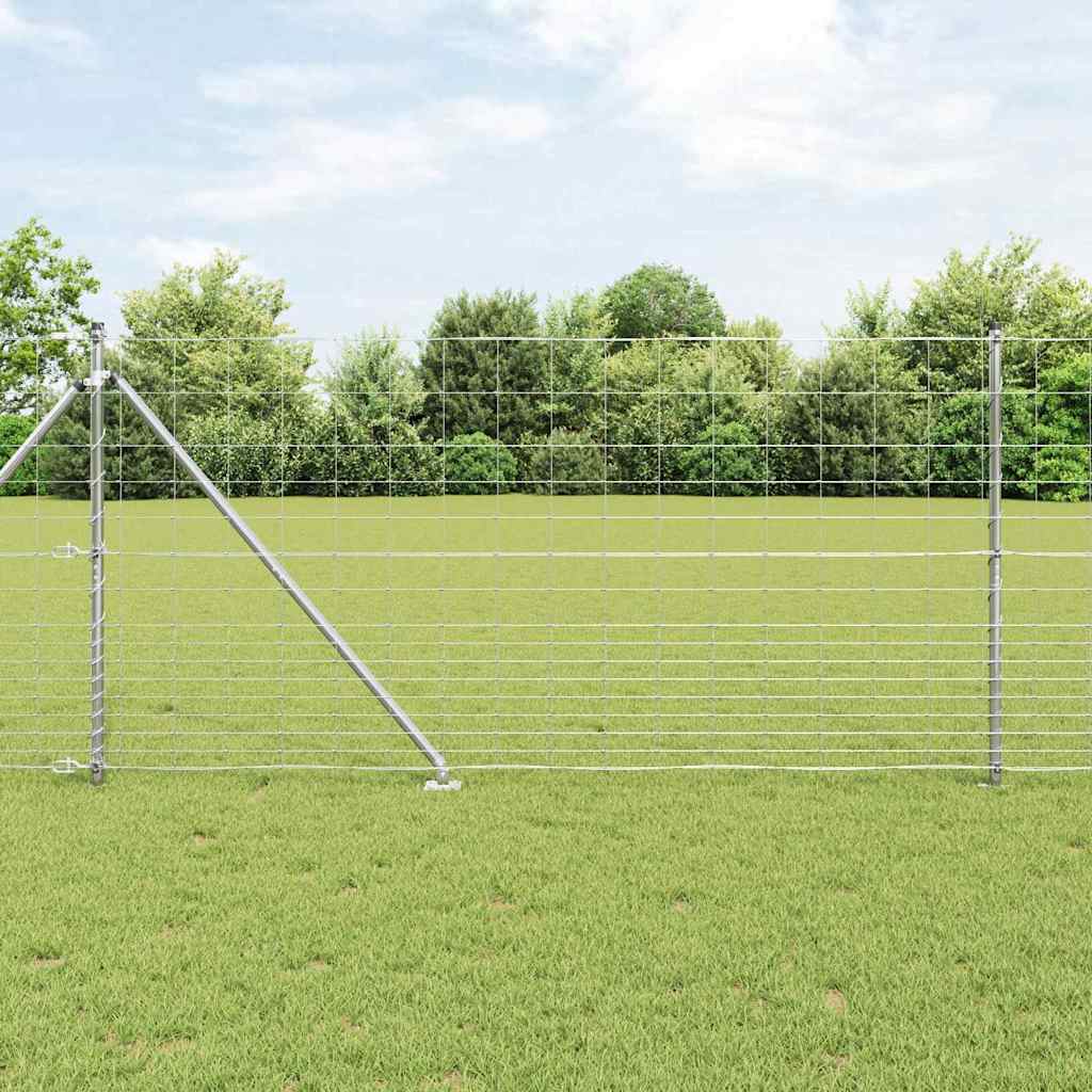Ground Fix Geschweißter Drahtzaun 25 x 0,8 m Silber Netz