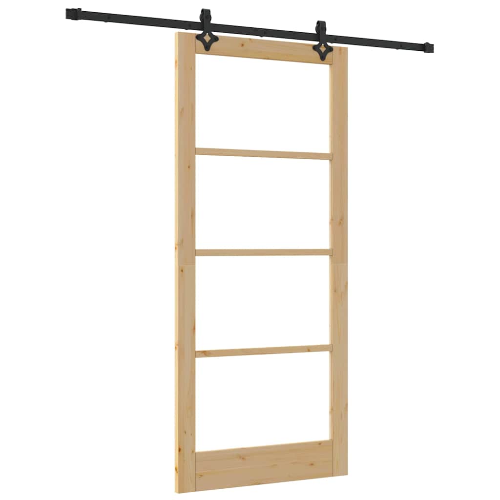 Schiebetür ORKDAL Natürlich und Schwarz 61 x 198,5 cm