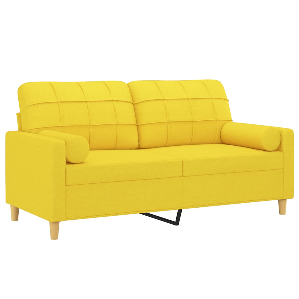 2-Sitzer-Sofa mit Zierkissen Braun 120 cm Stoff